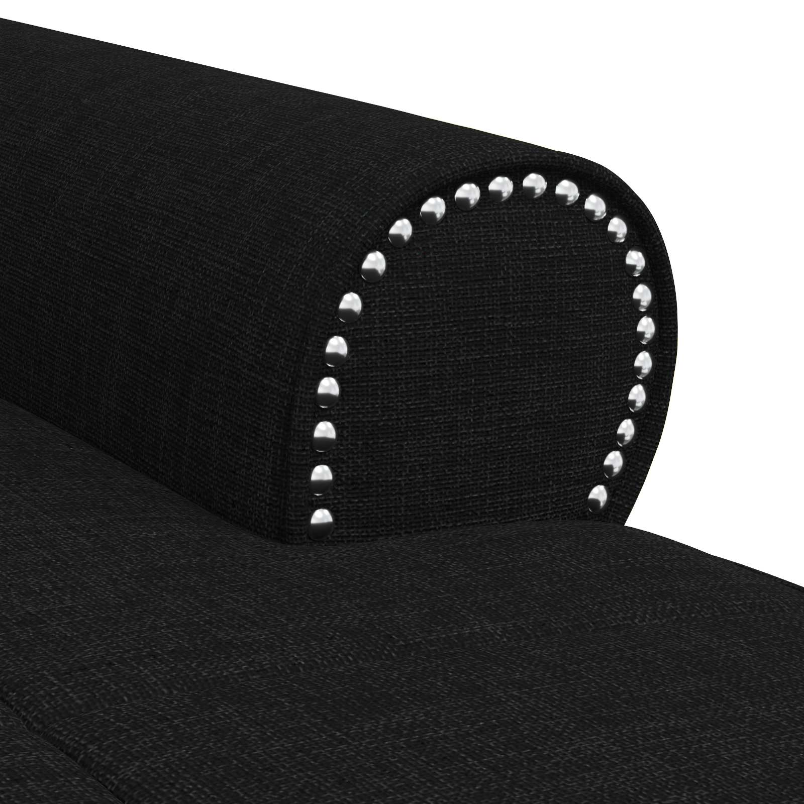 Chaise Lounge con cuscino Nero 91 x 157 x 91 cm Tessuto 42022932