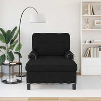Chaise Lounge con cuscino Nero 91 x 157 x 91 cm Tessuto 42022932