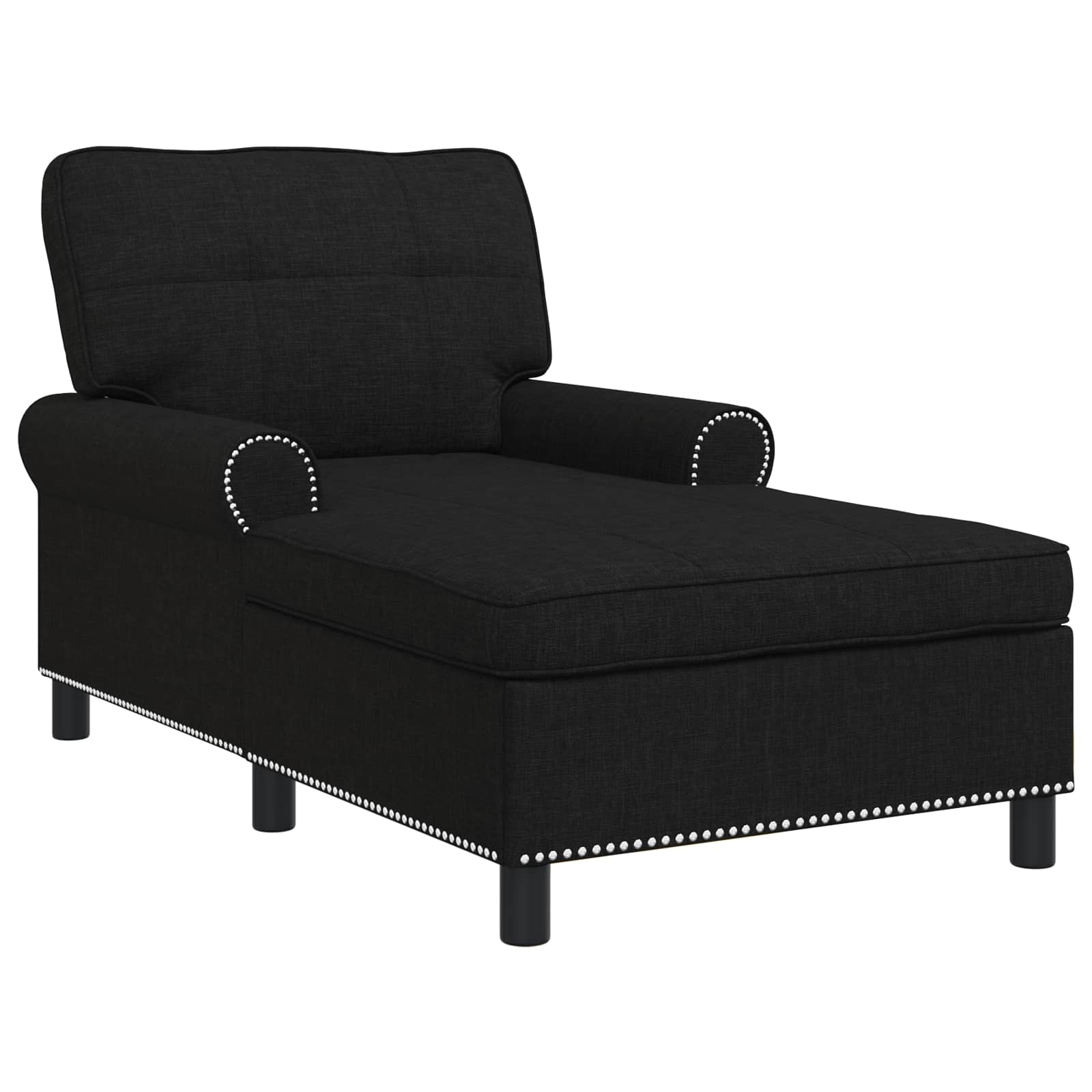 Chaise Lounge con cuscino Nero 91 x 157 x 91 cm Tessuto 42022932