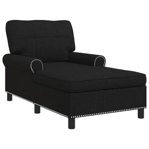 Chaise Lounge con cuscino Nero 91 x 157 x 91 cm Tessuto 42022932