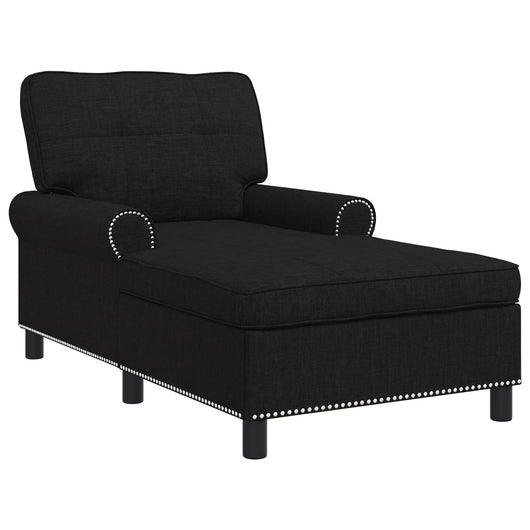 Chaise Lounge con cuscino Nero 91 x 157 x 91 cm Tessuto 42022932