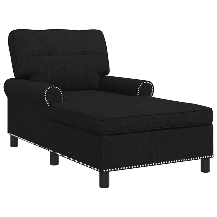 Chaise Lounge con cuscino Nero 91 x 157 x 91 cm Tessuto 42022932