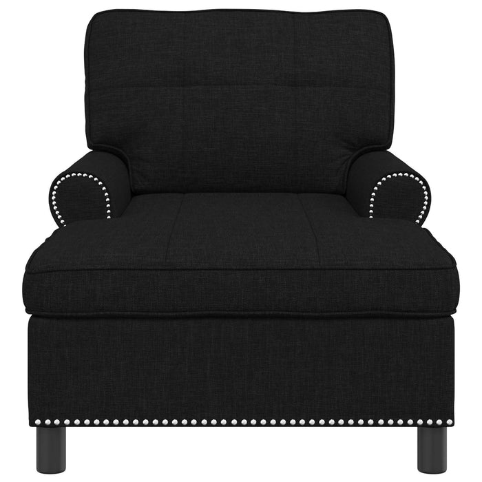 Chaise Lounge con cuscino Nero 91 x 157 x 91 cm Tessuto 42022932