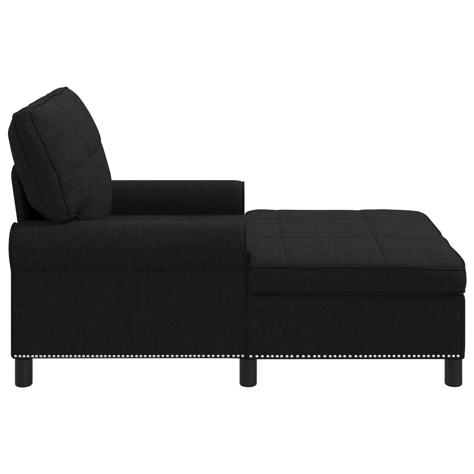 Chaise Lounge con cuscino Nero 91 x 157 x 91 cm Tessuto 42022932