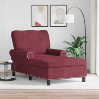 Chaise Lounge con cuscino Rosso Vino 91 x 157 x 91 cm Tessuto 42022933