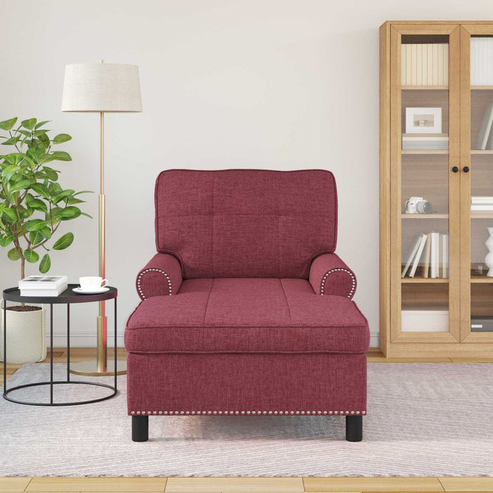 Chaise Lounge con cuscino Rosso Vino 91 x 157 x 91 cm Tessuto 42022933