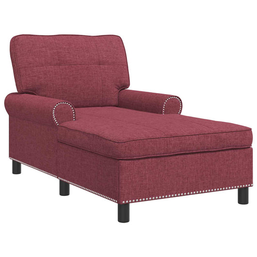 Chaise Lounge con cuscino Rosso Vino 91 x 157 x 91 cm Tessuto 42022933