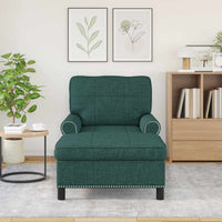 Chaise Lounge con cuscino Verde Scuro 91 x 157 x 91 cm Tessuto 42022934