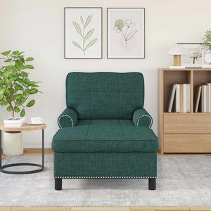 Chaise Lounge con cuscino Verde Scuro 91 x 157 x 91 cm Tessuto 42022934