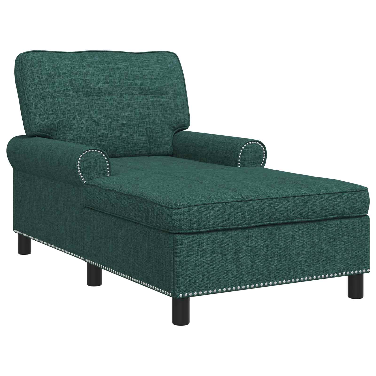 Chaise Lounge con cuscino Verde Scuro 91 x 157 x 91 cm Tessuto 42022934