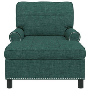 Chaise Lounge con cuscino Verde Scuro 91 x 157 x 91 cm Tessuto 42022934