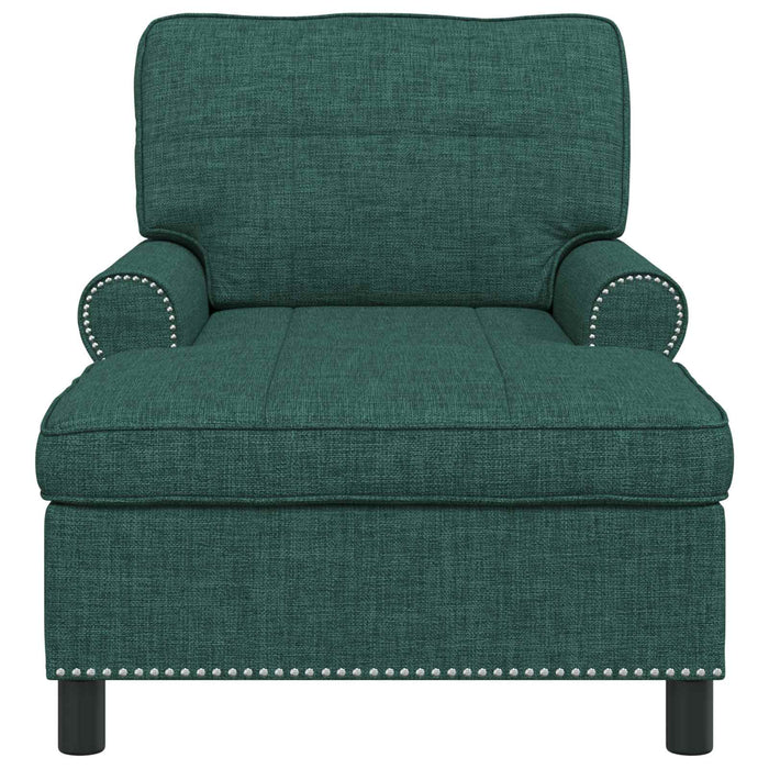 Chaise Lounge con cuscino Verde Scuro 91 x 157 x 91 cm Tessuto 42022934