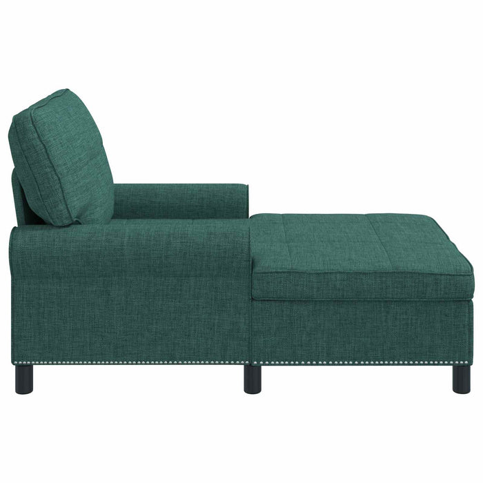 Chaise Lounge con cuscino Verde Scuro 91 x 157 x 91 cm Tessuto 42022934