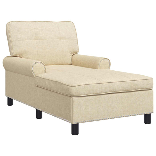 Chaise Lounge con cuscino Crema 91 x 157 x 91 cm Tessuto 42022936