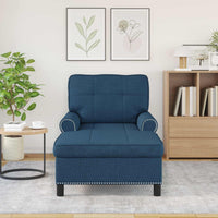 Chaise Lounge con cuscino Blu 91 x 157 x 91 cm Tessuto 42022937
