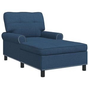 Chaise Lounge con cuscino Blu 91 x 157 x 91 cm Tessuto 42022937