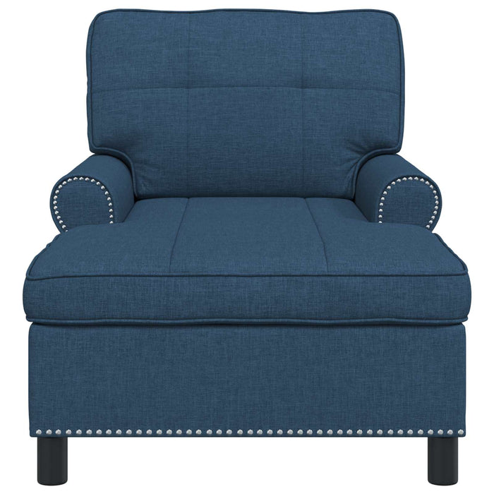 Chaise Lounge con cuscino Blu 91 x 157 x 91 cm Tessuto 42022937