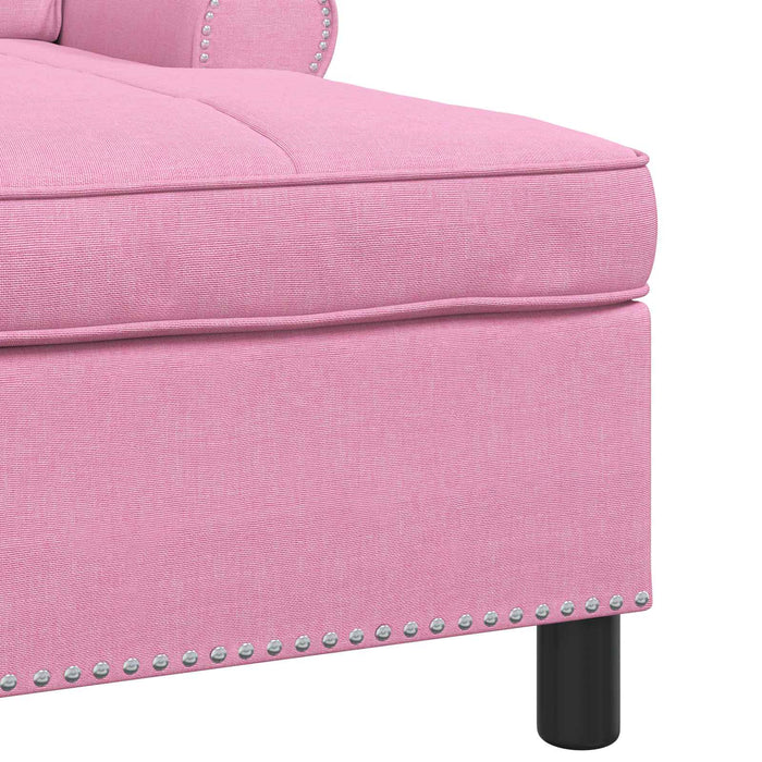 Chaise Lounge con cuscino Rosa 91 x 157 x 91 cm Tessuto 42022938
