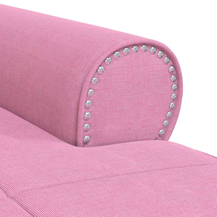 Chaise Lounge con cuscino Rosa 91 x 157 x 91 cm Tessuto 42022938