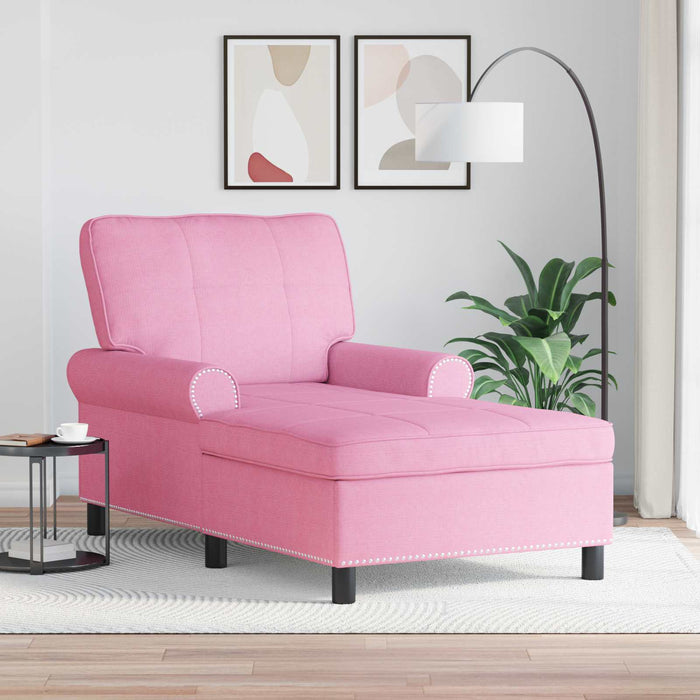 Chaise Lounge con cuscino Rosa 91 x 157 x 91 cm Tessuto 42022938