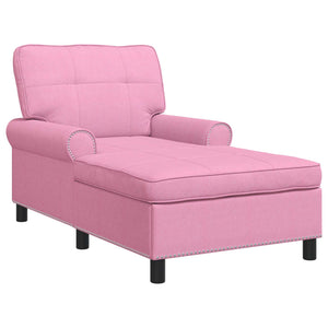 Chaise Lounge con cuscino Rosa 91 x 157 x 91 cm Tessuto 42022938