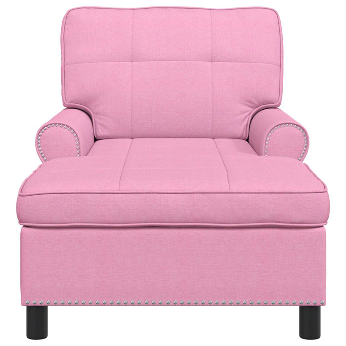 Chaise Lounge con cuscino Rosa 91 x 157 x 91 cm Tessuto 42022938