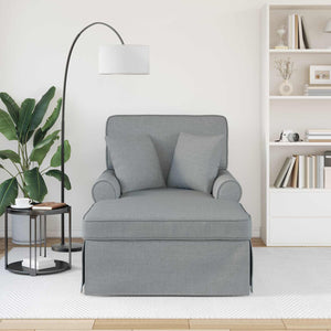 Chaise Longe con Gonna Grigio chiaro 91 x 157 x 91 cm Tessuto 42022939