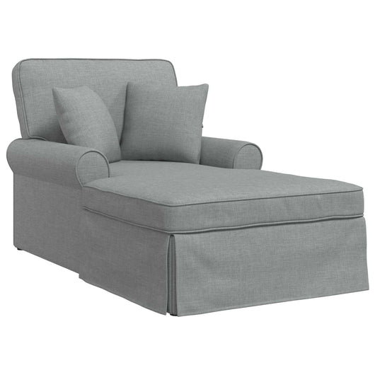 Chaise Longe con Gonna Grigio chiaro 91 x 157 x 91 cm Tessuto 42022939