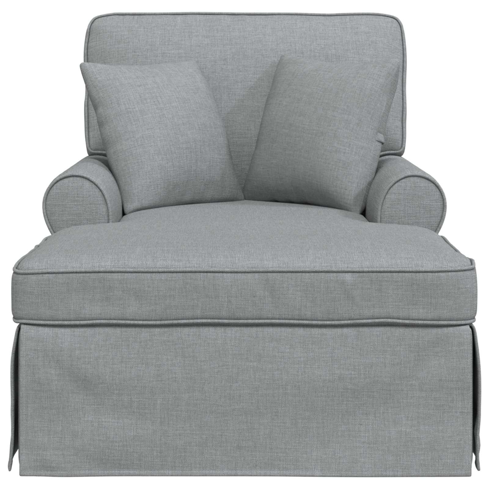 Chaise Longe con Gonna Grigio chiaro 91 x 157 x 91 cm Tessuto 42022939