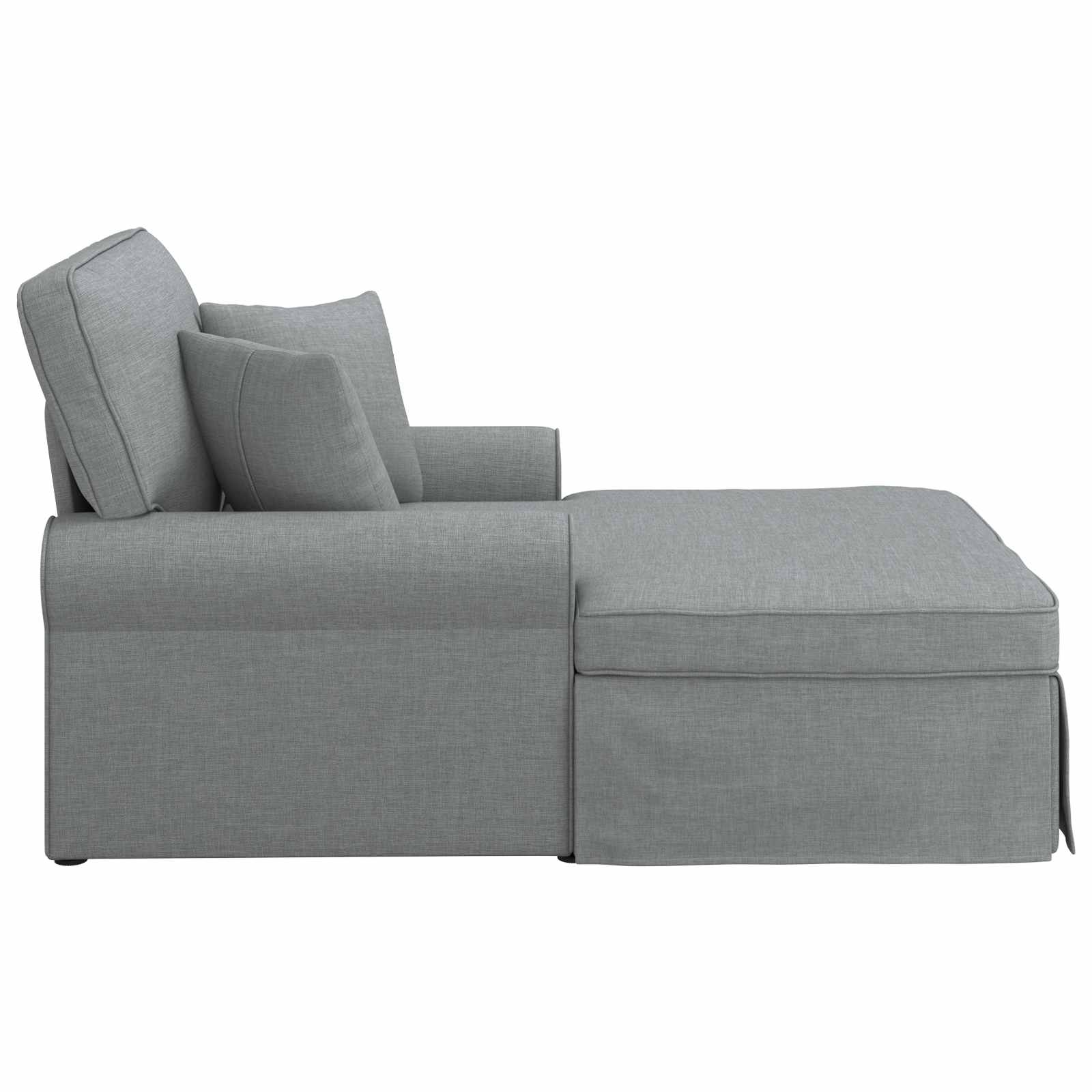 Chaise Longe con Gonna Grigio chiaro 91 x 157 x 91 cm Tessuto 42022939