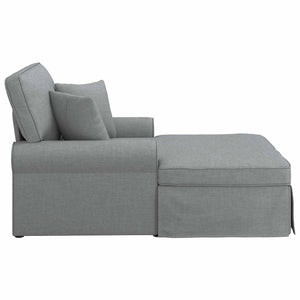 Chaise Longe con Gonna Grigio chiaro 91 x 157 x 91 cm Tessuto 42022939