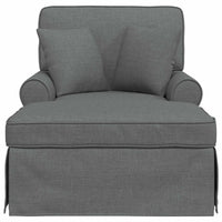 Chaise Longe con Gonna con cuscino 3 pcs Grigio scuro Tessuto
