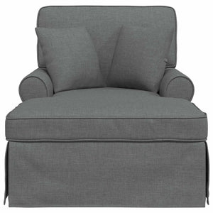 Chaise Longe con Gonna con cuscino 3 pcs Grigio scuro Tessuto