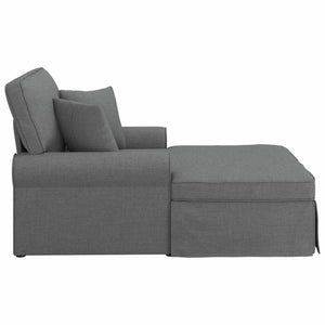 Chaise Longe con Gonna Grigio scuro 91 x 157 x 91 cm Tessuto 42022940