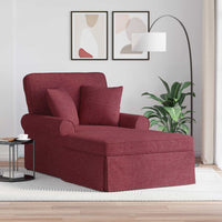 Chaise Longe con Gonna con cuscino 3 pcs Rosso Vino Tessuto