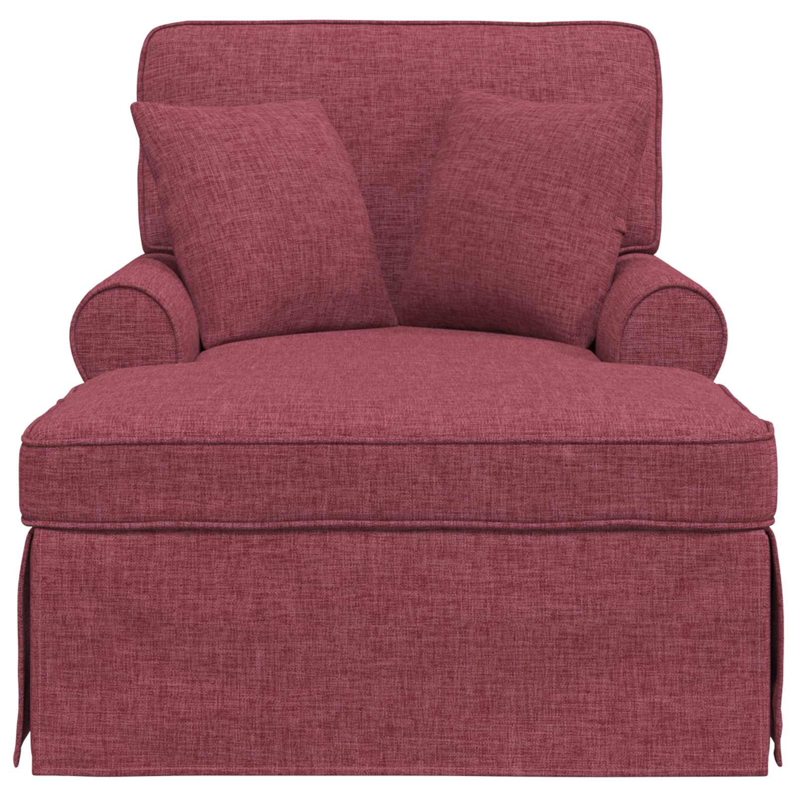 Chaise Longe con Gonna con cuscino 3 pcs Rosso Vino Tessuto