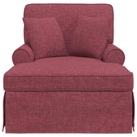Chaise Longe con Gonna con cuscino 3 pcs Rosso Vino Tessuto