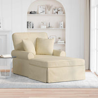 Chaise Longe con Gonna Crema 91 x 157 x 91 cm Tessuto 42022945