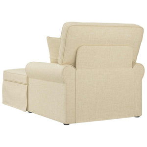 Chaise Longe con Gonna Crema 91 x 157 x 91 cm Tessuto 42022945