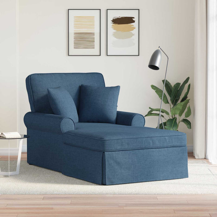Chaise Longe con Gonna con cuscino Blu 91 x 157 x 91 cm Tessuto 42022946
