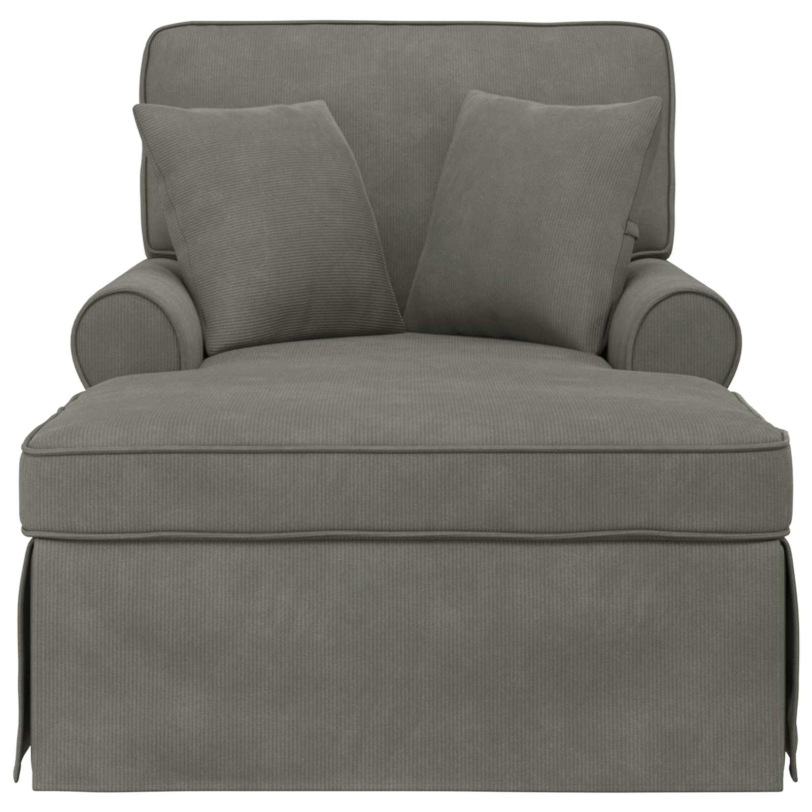 Chaise Longe con Gonna Grigio chiaro 91 x 157 x 91 cm 42022948