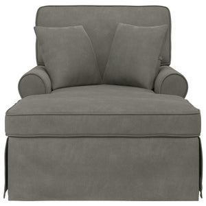 Chaise Longe con Gonna Grigio chiaro 91 x 157 x 91 cm 42022948