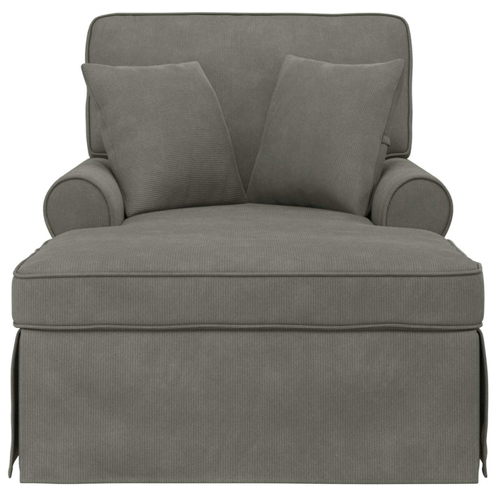 Chaise Longe con Gonna Grigio chiaro 91 x 157 x 91 cm 42022948