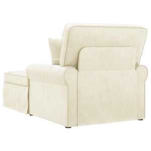 Chaise Longe con Gonna Crema 91 x 157 x 91 cm Tessuto a Costine 42022950