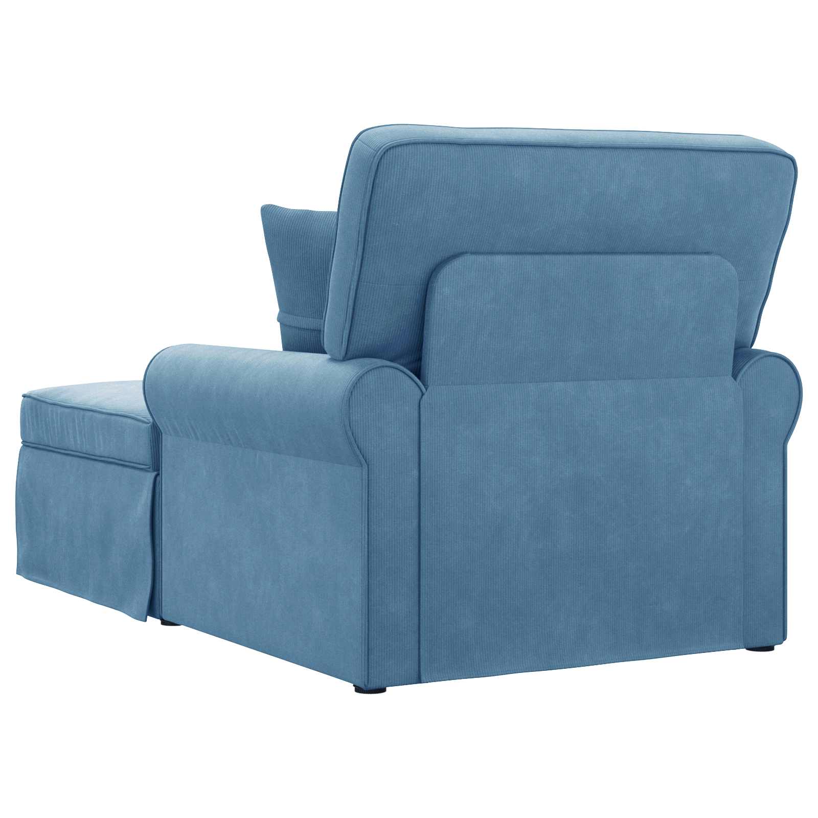 Chaise Longe con Gonna con cuscino 3 pcs Blu Tessuto in Cords