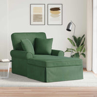 Chaise Longe con Gonna 3 pcs Verde Giungla Tessuto in Cords