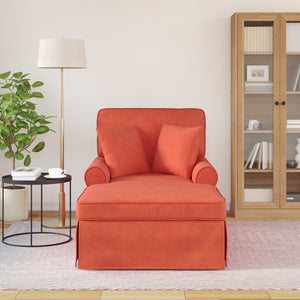 Chaise Longe con Gonna Rosso Arancio 91 x 157 x 91 cm 42022953