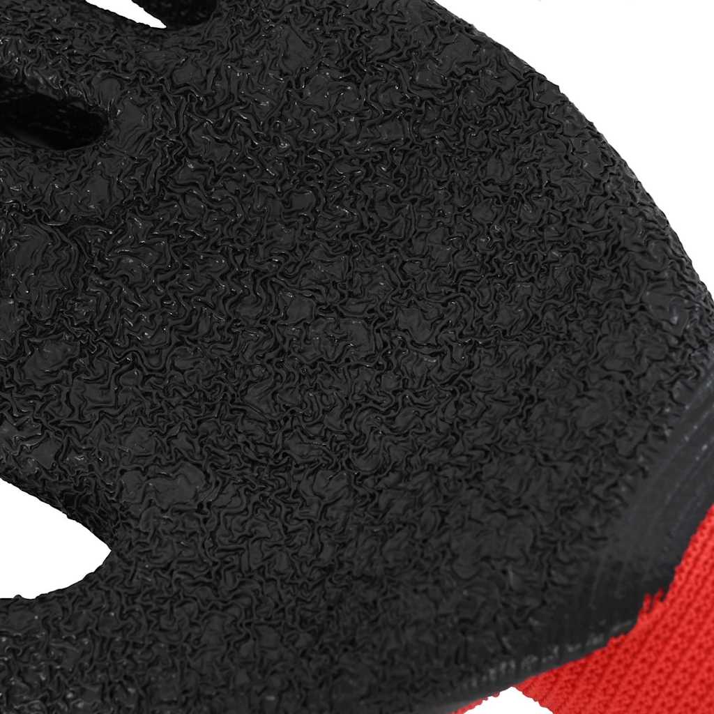 Guanti da Lavoro 24 pcs Rosso e Nero 7 / S 42020691