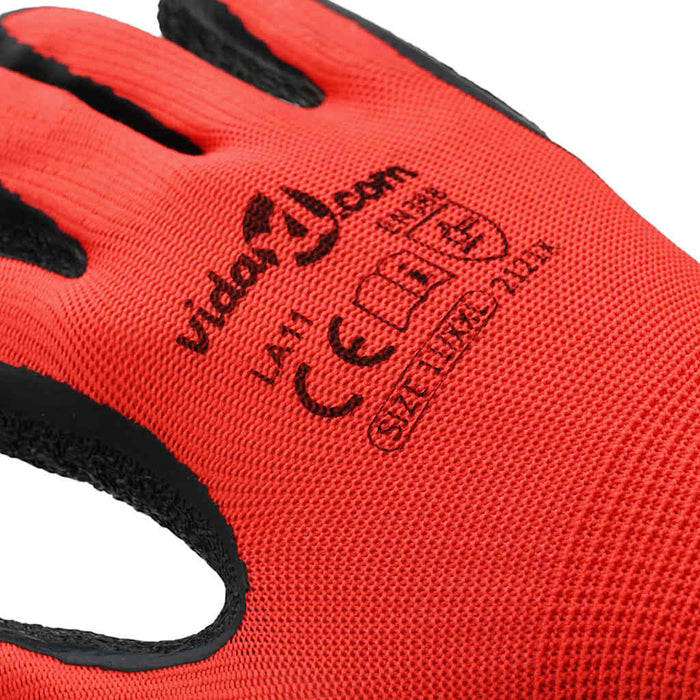 Guanti da Lavoro 12 pcs Rosso e Nero 11 / XXL 42020698