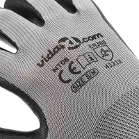 Guanti da Lavoro 12 pcs Grigio e Nero 8 / m Poliestere 42020702